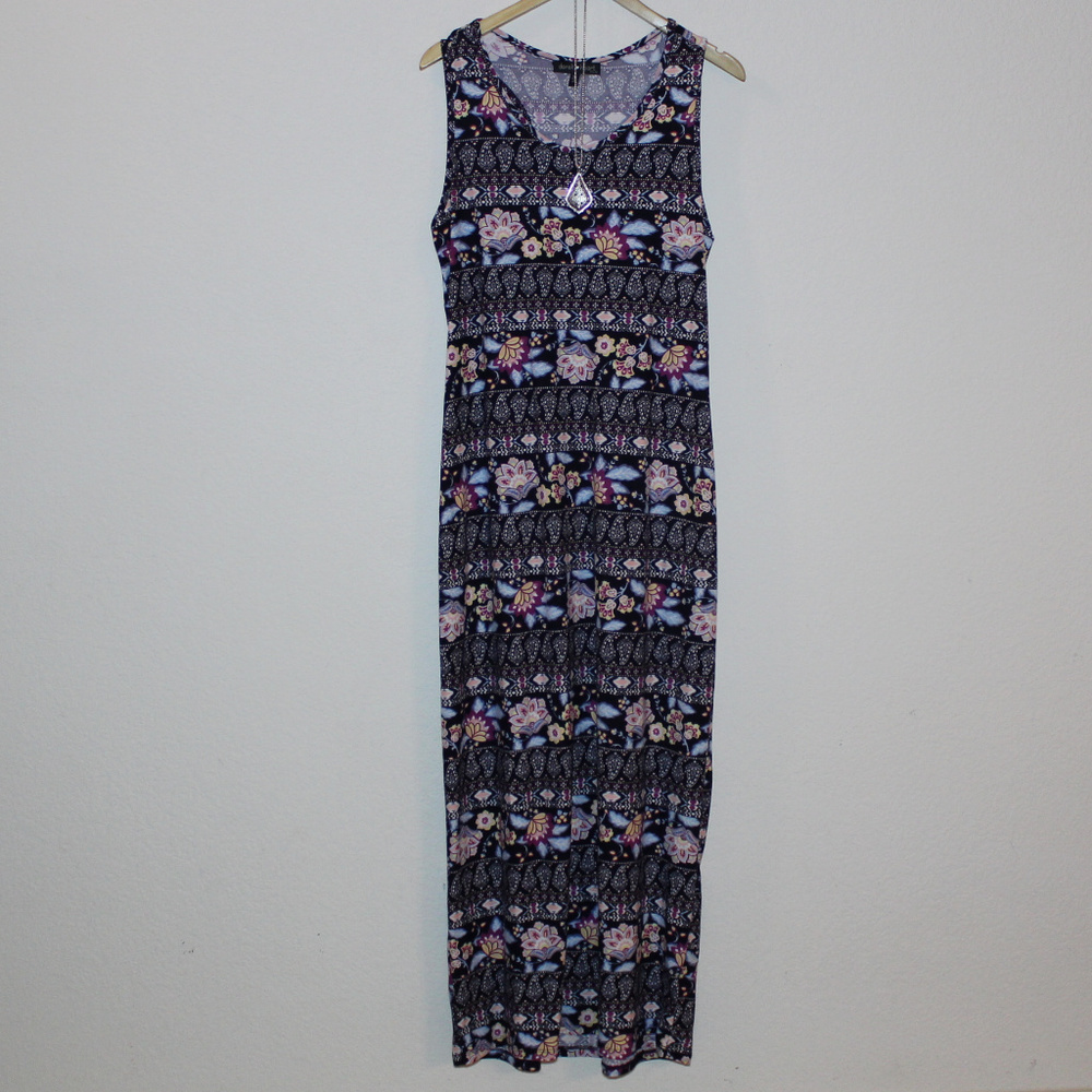 Boho Flower Maxi Dress with Razorback